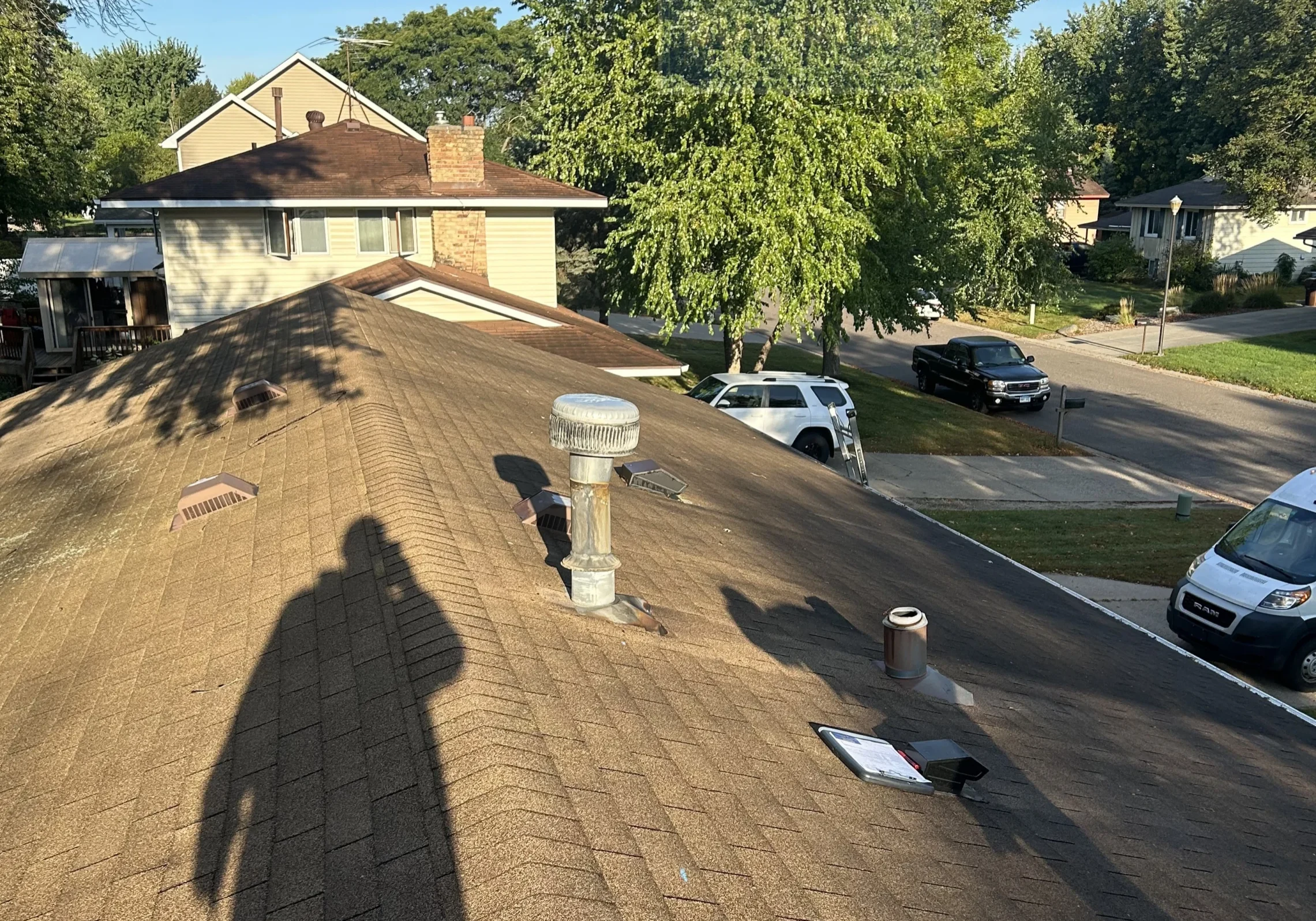 Roof inspection in Cottage Grove, MN. Inspection includes entire exterior.